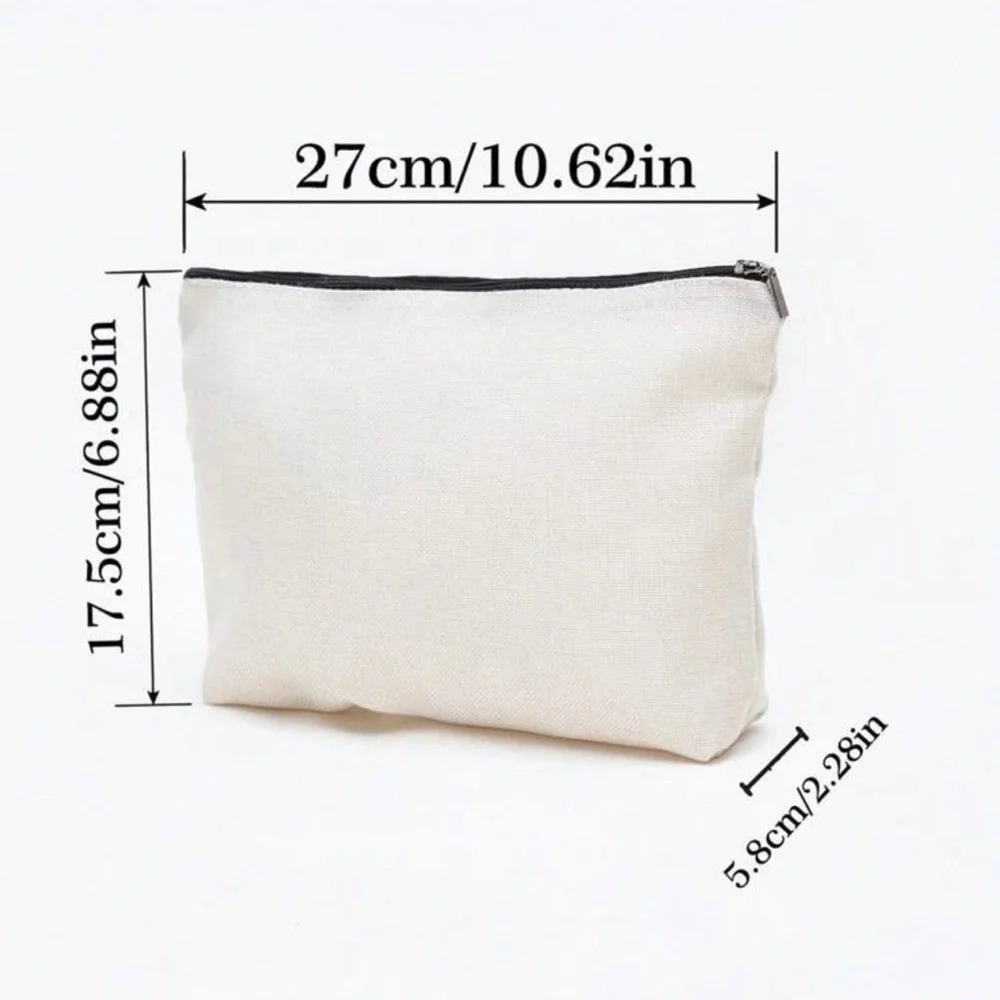 LEAF PRINT CANVAS FABRIC MAKEUP COSMETIC BAG
